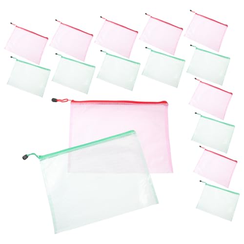 DIYEAH 24 Stück Zipper Taschen Wasserdichte Transparente Aufbewahrungsbeutel für Büro Schule und Reisen Praktische Dokumententaschen für Stifte und Zufällige Farbe von DIYEAH
