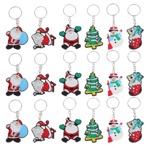 DIYEAH 24 Weihnachts-schlüsselanhänger, Weihnachtsmann-schlüsselring, Schneemann-ornament, Weihnachtsbaum-anhänger für Weihnachtsdekorationen, Mehrfarbig, Silikon DIYEAH 24 Weihnachts-schlüsselanhänger, Weihnachtsmann-schlüsselring, Schneemann-ornament, Weihnachtsbaum-anhänger für Weihnachtsdekorationen, Mehrfarbig, Silikon von DIYEAH