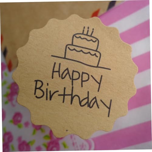 DIYEAH 240 Stk. Runde Kraftpapier Geschenkanhänger Happy Birthday mit Juteband Stabile Geburtstagskarten zum Beschriften Vielseitig für Hochzeitsgeschenke DIY Bastelarbeiten von DIYEAH
