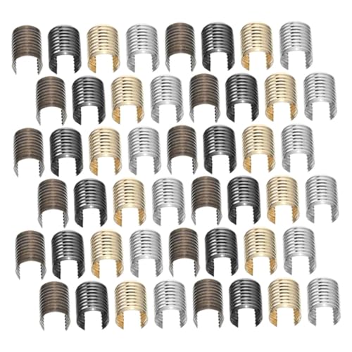 DIYEAH 240 Stück Metallseil Clips Verstellbare Kordelbefestigungen mit Quastenclips für Taschen und Stifthalter Schmuckherstellung und Diy Bastelprojekte von DIYEAH