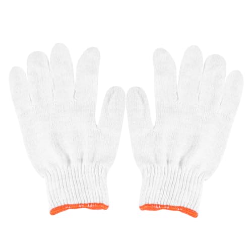 DIYEAH 24Paare Rutschfeste Arbeitsschutzhandschuhe Handschuh aus Baumwollgarn Nylonhandschuhe rutschfeste Handschuhe Weiß von DIYEAH