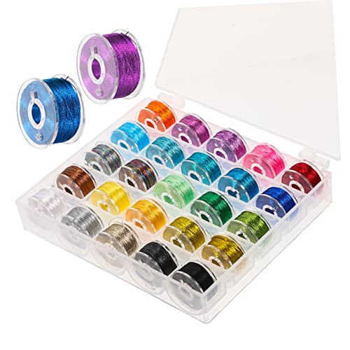 DIYEAH 25 Rollen Stickgarn Stich Stickfaden Fäden Nähen Stoff Gold Stickerei Nähgarn Baumwolle Kreuzen Stränge Diy Nähset Bunter Nähfaden Verschleißfeste Gewinde Polyester von DIYEAH