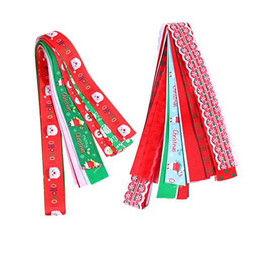 DIYEAH 25 Stück Halloween-band Urlaub Verpackung Und Band Weihnachtsdekorationen Schleife Geschenkband Weihnachtsverpackungsband Weihnachtsdekorband Weihnachtsbänder Bedruckt Stoff von DIYEAH