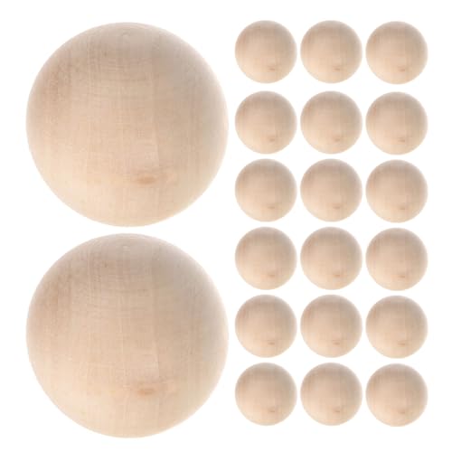 DIYEAH 25 Stück Holzkugeln: 40 mm, natürliche runde Perlen, Basteln, DIY-Holzkugeln, ohne Loch, unvollendete Bastelkugeln für Heimdekoration, Hochzeiten, Feiertage, DIY-Projekte von DIYEAH