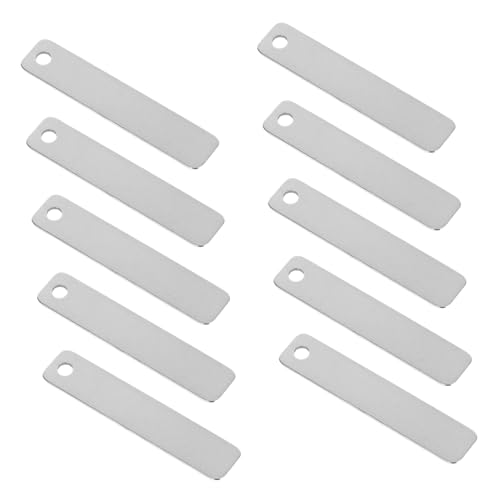 DIYEAH 25 Stück Rechteckige Etiketten zum Gravieren für Diy Schlüsselanhänger Haustier Id Tags und Schmuckprojekte von DIYEAH