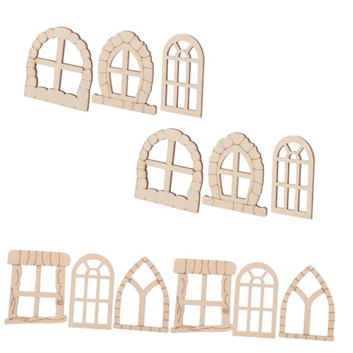 DIYEAH 25 Stück Teiliges DIY Set Unvollendete Holzfenster und Türen für Miniatur gartendekor Wetterfestes Feenhaus zubehör für Außenbereich Kreative Bastelideen für Gartenfans von DIYEAH