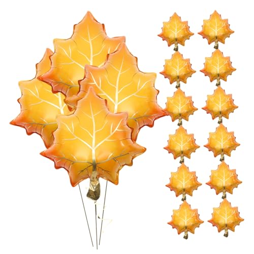 DIYEAH 25 Stück dekorative Luftballons Ballon zum Thema Herbst Thanksgiving-Szenen-Layout-Dekore erntefestballon für dekor Luftballons in Ahornblattform Partygunst Aluminiumfolie Orange DIYEAH 25 Stück dekorative Luftballons Ballon zum Thema Herbst Thanksgiving-Szenen-Layout-Dekore erntefestballon für dekor Luftballons in Ahornblattform Partygunst Aluminiumfolie Orange von DIYEAH