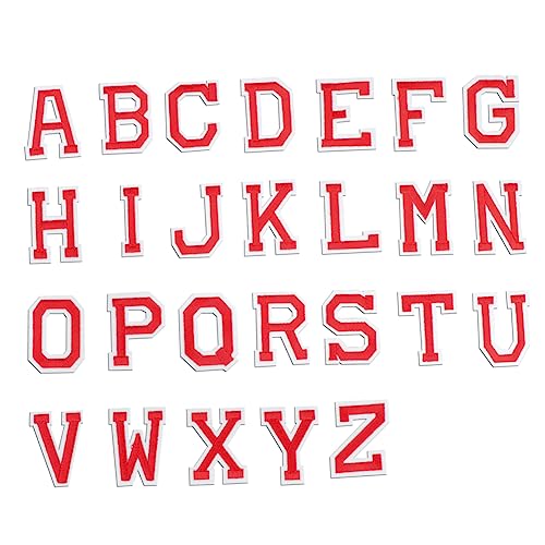 DIYEAH 26 Stück Aufnäher Buchstaben Patch Aufbügler für Kleidung Hüte Jeans Diy Accessoires Rote Gestickte Buchstaben Sicherem Langlebigem Material von DIYEAH