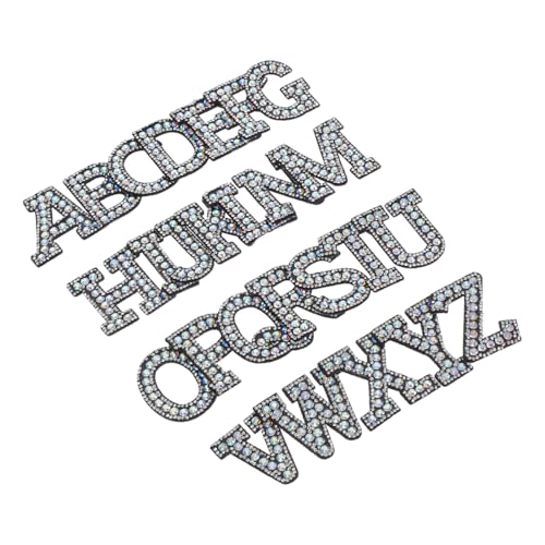 DIYEAH 26 Stück Buchstaben Zum Aufbügeln Für Stoff: Diy-strass-glitzer-alphabet Für Kleidung, Rucksäcke, Hüte Und Heimhandwerk – Stoffapplikationen Zum Nähen Oder Für Wärmeübertragung von DIYEAH