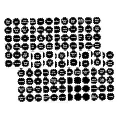 DIYEAH 288 Stck. Teiliges Gewürzetiketten Schwarz Selbstklebend Öl Wasserfest Für Gewürzgläser und Einmachgläser Praktische Zutatenaufkleber mit Klarem Schriftbild Einfach Abziehbar DIYEAH 288 Stck. Teiliges Gewürzetiketten Schwarz Selbstklebend Öl Wasserfest Für Gewürzgläser und Einmachgläser Praktische Zutatenaufkleber mit Klarem Schriftbild Einfach Abziehbar von DIYEAH