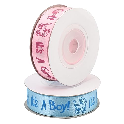 DIYEAH 2Rollen Babyparty Satinband für Dekoration Geschenkverpackung und DIY Projekte zur Geschlechtsenthüllung und Babyparty DIYEAH 2Rollen Babyparty Satinband für Dekoration Geschenkverpackung und DIY Projekte zur Geschlechtsenthüllung und Babyparty von DIYEAH
