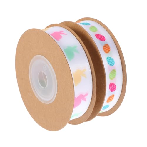 DIYEAH 2Rollen Ostern Dekorationsband Geschenkverpackungsband mit Eier und Hasenmotiven Yards für Frühlingspartys und Festliche Deko DIYEAH 2Rollen Ostern Dekorationsband Geschenkverpackungsband mit Eier und Hasenmotiven Yards für Frühlingspartys und Festliche Deko von DIYEAH