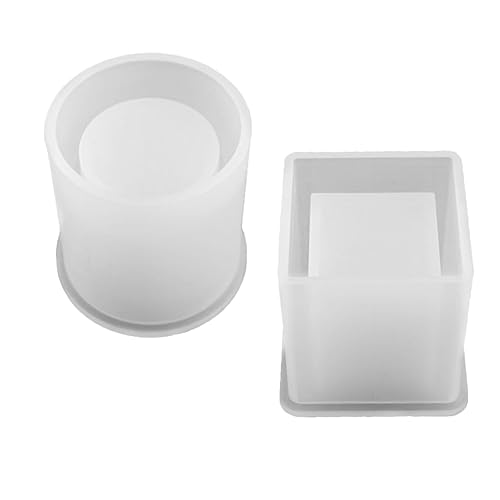 DIYEAH 2Stücke Silikonformen für Stifthalter DIY Quadratische Zylindrische Formen für Blumentöpfe und Dekoration Wiederverwendbare Gießformen Flexiblem Silikon von DIYEAH