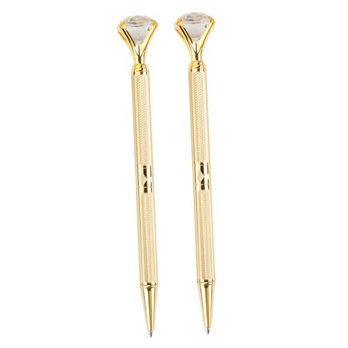 DIYEAH 2Stücke Teiliges Kugelschreiber Mit Großem Diamantkristall Und Feiner Spitze Eleganter Metallstift Für Bürobedarf Und Kreative Im Goldenen Design DIYEAH 2Stücke Teiliges Kugelschreiber Mit Großem Diamantkristall Und Feiner Spitze Eleganter Metallstift Für Bürobedarf Und Kreative Im Goldenen Design von DIYEAH