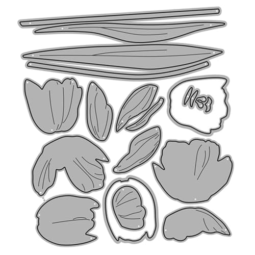 DIYEAH 3 Blätter Diy Handwerk Stanzschablone Schnitte Stempeln Sagt Schneidwerkzeug Tulpen Schneiden Prägung Bastelset Briefmarke Sammelalbum Basteln Album-stanzformen Bastelvorlage Eisen von DIYEAH