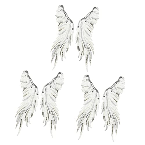 DIYEAH 3 Paare Bestickte Engelsflügel Bügeleisen Diy -kleidungsstück Exquisite Spitzenapplikationen Spitzen-patch-ornamente Eleganter Kleiderflicken Kleideraufnäher Polyestergarn von DIYEAH