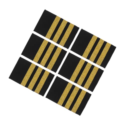 DIYEAH 3 Paare Goldene Pilotenschulterklappen Woven Tape Epauletten mit Streifen für Piloten Kapitäne Cabin Crew und Auszubildende Airline Uniform Zubehör DIYEAH 3 Paare Goldene Pilotenschulterklappen Woven Tape Epauletten mit Streifen für Piloten Kapitäne Cabin Crew und Auszubildende Airline Uniform Zubehör von DIYEAH