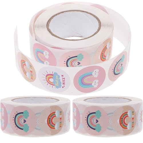 DIYEAH 3 Rollen Dankeschön Aufkleber Selbstklebende Etiketten für Geburtstagsfeiern Kleine Unternehmen Geschenkverpackungen und Bastelprojekte von DIYEAH