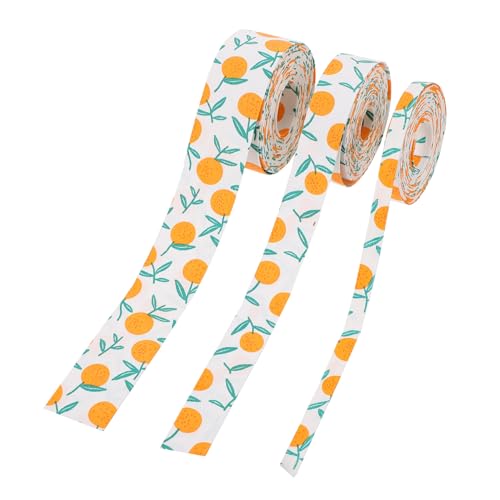 DIYEAH 3 Rollen Diy Früchte Muster Geschenkband Doppelseitiges Band für Hochzeiten Partys und Handwerksprojekte zum Verpacken und Dekorieren von DIYEAH