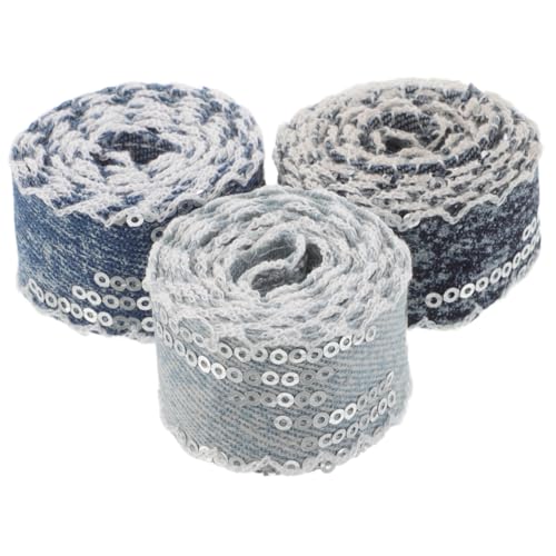DIYEAH 3 Rollen Edged Sequin Denim Ribbon Breit Robuste mit Glitzernden Pailletten Vielseitig für Diy-kleidung Headbands Schleifen und Dekorationen Farbmix Hellblau und Dunkelblau DIYEAH 3 Rollen Edged Sequin Denim Ribbon Breit Robuste mit Glitzernden Pailletten Vielseitig für Diy-kleidung Headbands Schleifen und Dekorationen Farbmix Hellblau und Dunkelblau von DIYEAH