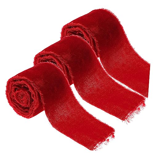 DIYEAH 3 Rollen Handreiß Velourband Diy Geschenkband für Hochzeiten Partys Feiertage pro Leuchtendem Vielseitig Einsetzbar für Dekorationen Bastelarbeiten Brautsträuße von DIYEAH