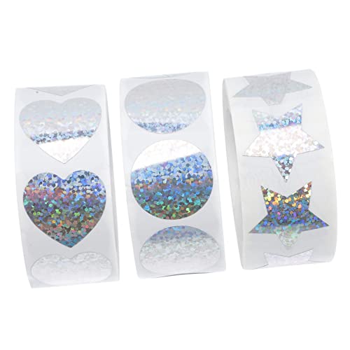 DIYEAH 3 Rollen Herzaufkleber Selbstklebende Dekorative Aufkleber für Hochzeiten und Valentinstag Bunte Herzform mit Starkem Kleber für Diy und Verpackungen von DIYEAH