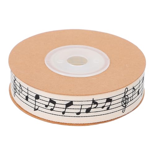 DIYEAH 3 Rollen Musikcharakter Baumwollband Bedrucktes Ripsband Langlebiges Geschenkband für Partydekoration DIY Blumenverpackung Schleifenherstellung von DIYEAH