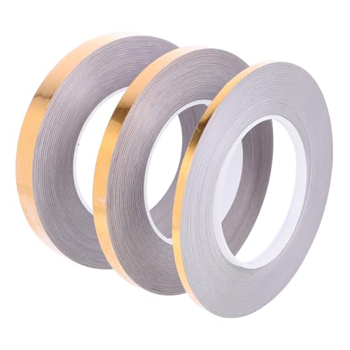 DIYEAH 3 Rollen Nahtaufkleber Abdichten Und Boden Flecken Versiegelung Fliese Wasserdichtes Wanddichtungsstreifenband Dichtungsband Klebeband Pvc Golden von DIYEAH