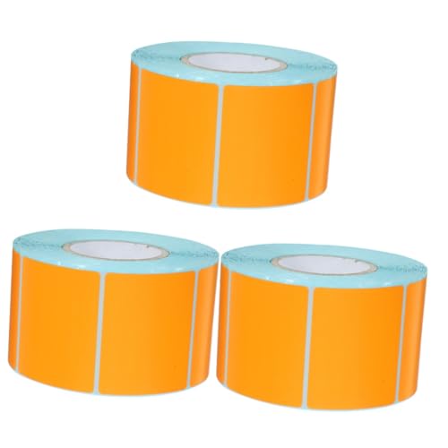 DIYEAH 3 Rollen Selbstklebende Versandetiketten Orange Wasser Schmutzabweisend pro Multifunktional für Adressetiketten Büro und Versand von DIYEAH
