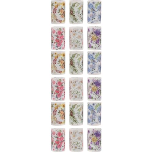 DIYEAH 3 Sätze Aesthetic Washi Tape Blumenmuster Diy Klebeband Für Scrapbooking Und Bastelprojekte Pro Rolle Vielseitig Einsetzbar Für Notizbücher Und Dekoration 6 Rollen * 3 von DIYEAH