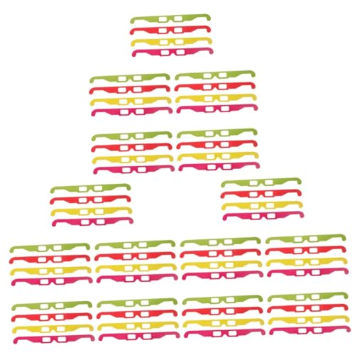 DIYEAH 3 Sätze Anaglyph Brille Set Papprahmen Rot Gelb Grün Für Filme Und Spiele Tragbar Für Kino Und Zuhause 20 Stück * 3 von DIYEAH