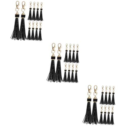 DIYEAH 3 Sätze Anhänger Damen Geldbörsen Handtasche Kette Reize Zubehör Halter Geldbeutel Tassel Für Schlüsselbund Lederquaste Quaste Mit Karabinerwirbel Mädchen Pu 10 Stück * 3 von DIYEAH