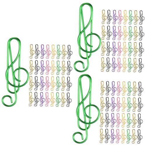DIYEAH 3 Sätze Bunte Musiknoten Büroklammern Metall Clips Für Dokumente Kreative Bürobedarf Farbenfrohe Papierhalter Für Schreibtisch Und Schule 85 Stück * 3 von DIYEAH