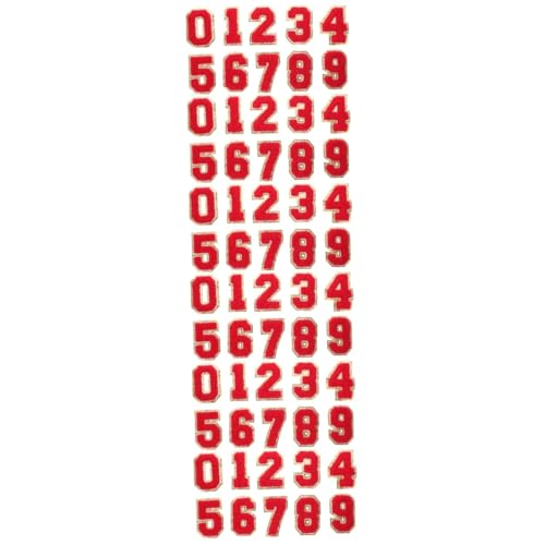 DIYEAH 3 Sätze Digitaler Patch Kleidung Patch Diy Dekoration Flicken Für Bekleidung Flicken Nähen An Besticktes Kleidungszubehör Dekorative Kleidungsapplikation Polyester Rot 20 Stück * 3 von DIYEAH