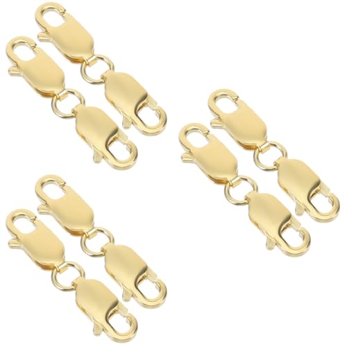 DIYEAH 3 Sätze Doppelte Lobster Clasps Dekorative Karabiner Für Schmuckherstellung Armband Und Halskettenverlängerung Gold Diy Zubehör Für Schmuckprojekte 2 Stücke * 3 von DIYEAH