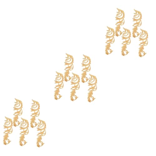 DIYEAH 3 Sätze Gestickter Stoffaufnäher Dekorationen Bestickt Applikationen Für Kleidung Nähen Applikationsaccessoire Flicken Für Kleidung Polyester Golden 5 Paare * 3 von DIYEAH
