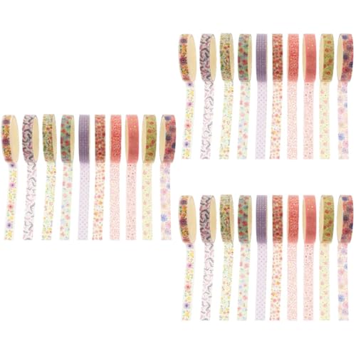 DIYEAH 3 Sätze Heißpräge-washi-tape Spender Bänder Rosa Klebeband Rosa Aufkleber Scrapbbok The Washi Tape Dekoringe Blumen-washi-tape Washi-tape Süß Japanisches Papier 10 Rollen * 3 von DIYEAH
