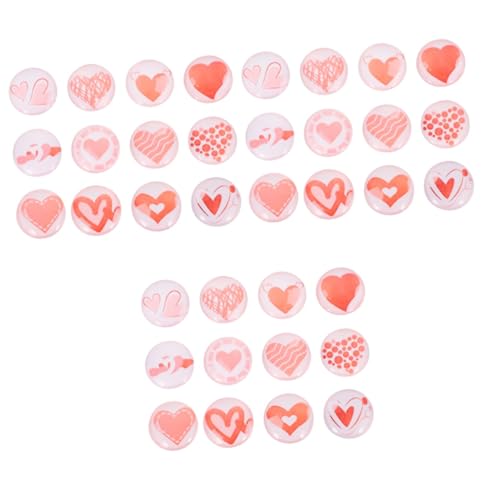 DIYEAH 3 Sätze Herzförmige Patches Für Diy Schmuckherstellung Runde Cabochons Bunte Designs Für Armbänder Schlüsselanhänger Und Dekoration 12 Stücke * 3 von DIYEAH