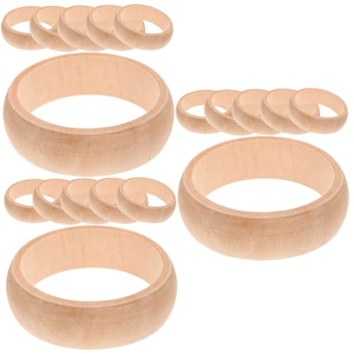 DIYEAH 3 Sätze Holzarmband Selber Machen Deckel Armreifen Geformt Bausätze Tür Ringe Gold Wickler Lüfter Kreis Handhaben Korb Baum Haken Armreif Aus Holz Eukalyptus 6 Stück * 3 von DIYEAH