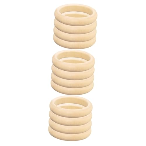 DIYEAH 3 Sätze Holzperlen Armband Holzarmband Diy Holzarmband Roh Holzarmband Zubehör Holzschmuck Diy Material Zur Schmuckherstellung Runder Armreif Aus Holz Holzringe Hölzern 4 Stück * 3 von DIYEAH