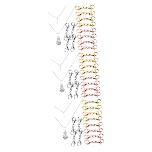 DIYEAH 3 Sätze Hummerschere Bastelzeug Schmuckherstellung Schmuckverbindungen Schlusselketten Armbänder Doppelt Schließe Halskette Schließt Silber Karabinerverschlüsse Metall 12 Stück * 3 von DIYEAH