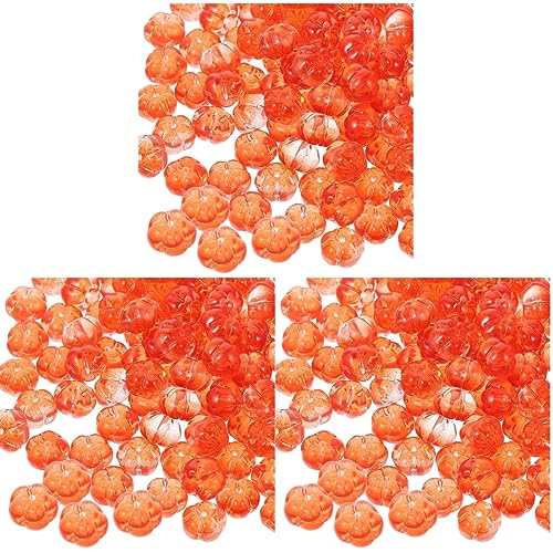 DIYEAH 3 Sätze Kürbisform Lose Perlen Diy Schmuck Zubehör Glasperlen Für Armbänder Ohrringe Bastelmaterialien Für Halloween Und Thanksgiving 100 Stück * 3 von DIYEAH