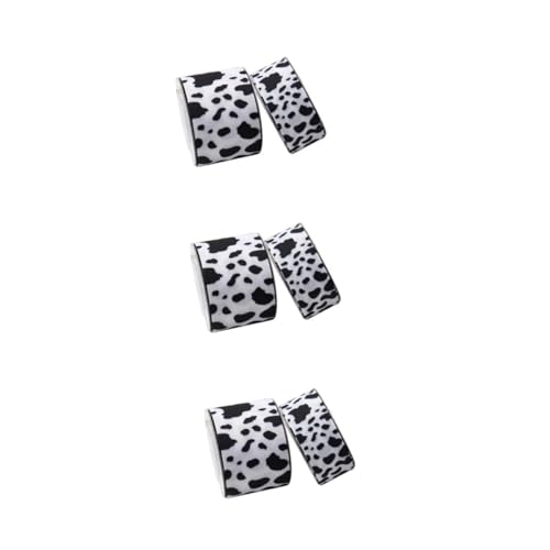 DIYEAH 3 Sätze Kuhband Zeug Mit Kuhdruck Kuh Ripsband Kuhteppich Wickelband Sackleinen Ribbon Bandfeile Dekorative Bänder Geschenkesack Geschenkverpackungsband Polyesterband 2 Rollen * 3 von DIYEAH