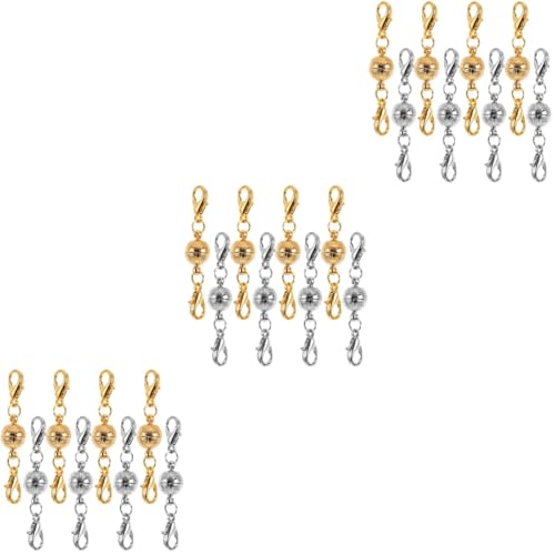 DIYEAH 3 Sätze Magnetverschluss Für Schmuck Magnetische Verlängerungen Für Armbänder Und Diy Schmuckzubehör Gold Und Silber Zum Reparieren Und Gestalten Von Schmuck 8 Stück * 3 von DIYEAH