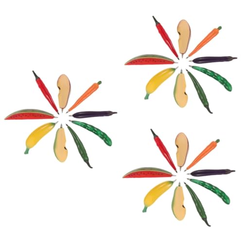 DIYEAH 3 Sätze Obst-kühlschrankmagnet Party-obststifte Tragbare Kugelschreiber Gemüse Stifte Kreative Stifte Kreative Kugelschreiber Für Partys Stifte Für Studenten Plastik 9 Stücke * 3 von DIYEAH