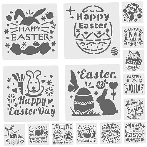 DIYEAH 3 Sätze Ostern-vorlage Nummer Schablone Und Malschablonen Malerei Schablonennummern Kleine Schablonen Schablonenbuchstaben Dekorationen Hase Weiß Das Haustier 15 Stück * 3 von DIYEAH