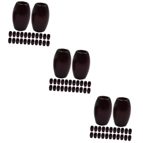DIYEAH 3 Sätze Ovale Holzperlen Natürliche Diy Bastelperlen Für Schmuckherstellung Für Armbänder Und Handarbeiten 50 Stück * 3 von DIYEAH