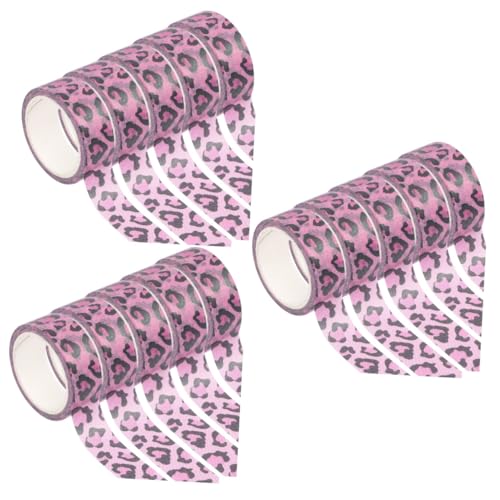 DIYEAH 3 Sätze Papier Klebeband Sammelalbum Bunt Gemustert Farbig Scrapbooking Modellieren Dekoratives Klebeband Drucken Für Klebrig Kuh Geschenkbänder Wickelbänder 5 Rollen * 3 von DIYEAH