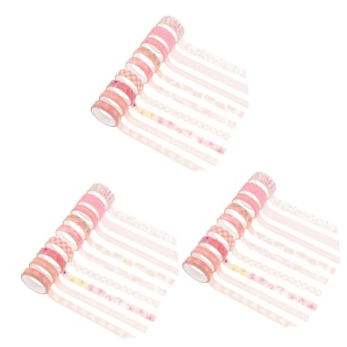 DIYEAH 3 Sätze Peach Sticker Tape Dekorationen Junk-journal-zubehör Süßes Band Journaling Dekorative Bänder Für Sammelalben Bedruckte Klebebänder Papier 9 Rollen * 3 von DIYEAH