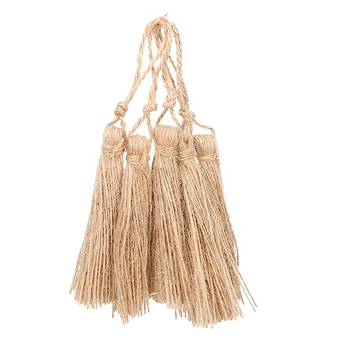 DIYEAH 3 Sätze Quasten Aus Natürlicher Jute Quasten Aus Juteseil Seidenpapier-quasten-girlande Dekoweihnachten Dekoring Weihnachten Diy-material Charme Quaste Light Brown 5 Stücke * 3 von DIYEAH